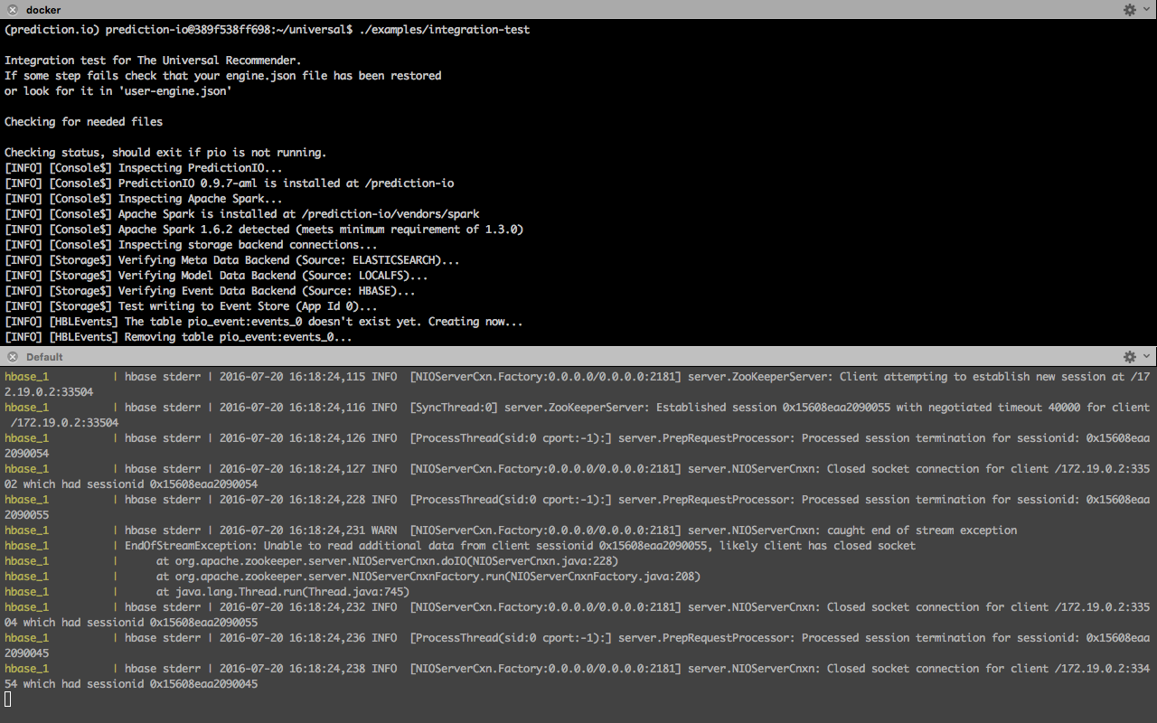 running integration tests
